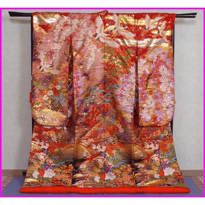 京都最高級金襴西陣織 色打掛レンタル紋付レンタルフルセット6697 漆織