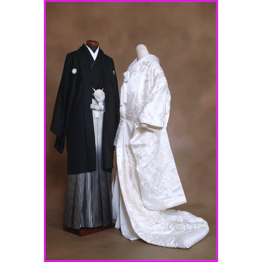 京都最高級西陣織　白無垢レンタル紋付レンタルフルセット6708　総刺繍ラメ入り鶴と扇面