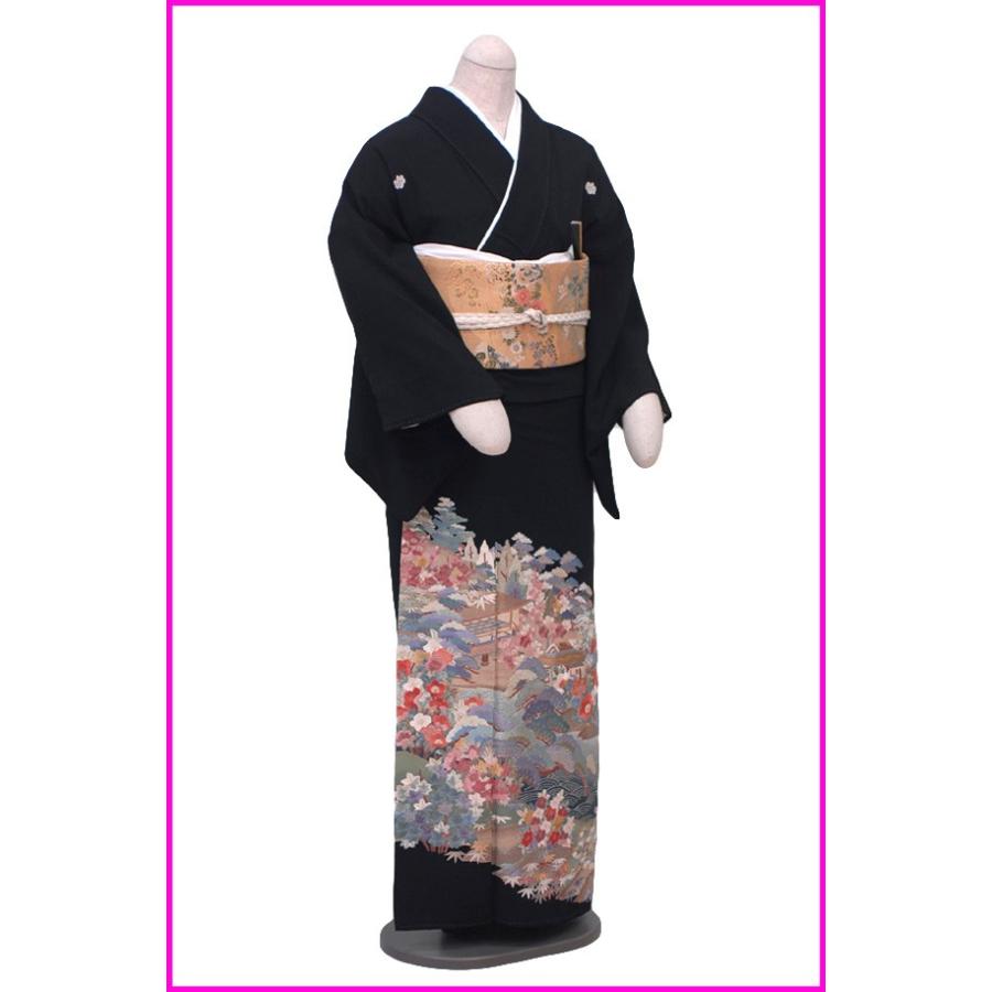 正絹 留袖レンタル8552 最高級品総手刺繍屋敷に松梅紅葉 : 着物 