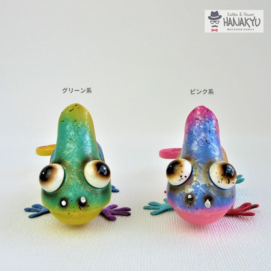 ブリキ　グリーン系カメレオンのオブジェ 置物 おしゃれ オブジェ インテリア ブリキ カメレオン グリーン系