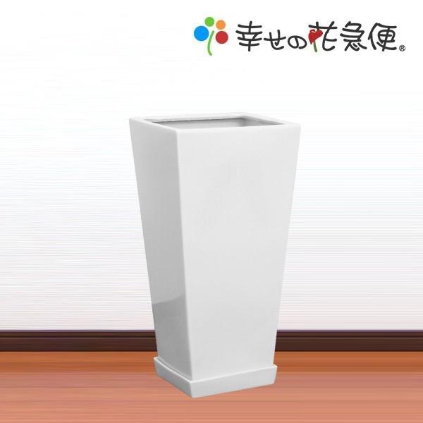 10号角高陶器鉢(白) A-026 【用土別売】送料無料 観葉植物 植木鉢 大型