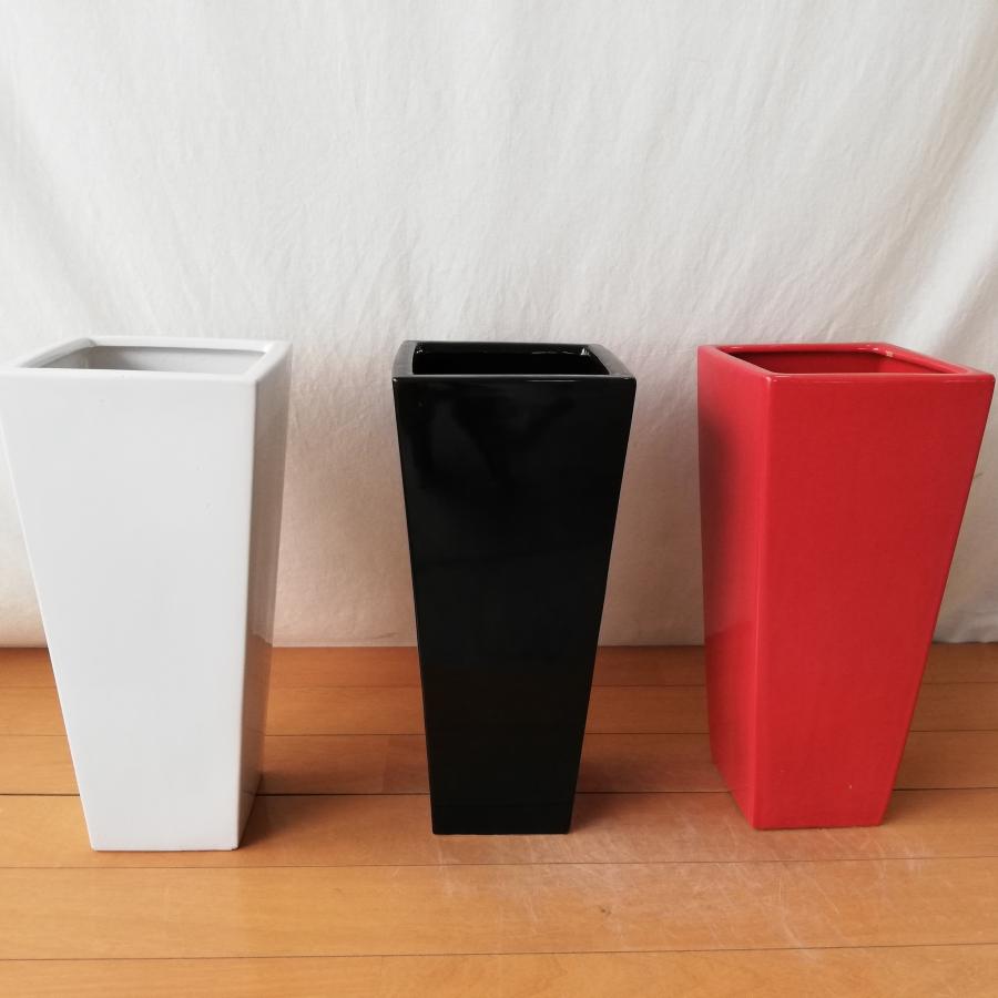 7号角陶器スリム鉢(白赤黒) A-538-7【用土別売】送料無料 観葉 7号角陶器スリム鉢(白赤黒) A-538-7【用土別売】送料無料 観葉