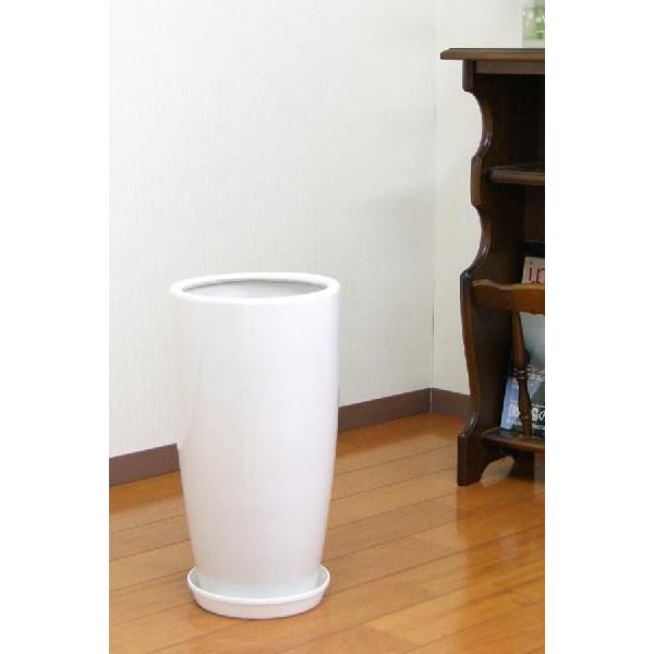 7号丸陶器ロング鉢(白) A-031【用土別売】送料無料 観葉植物 7号丸陶器ロング鉢(白) A-031【用土別売】送料無料 観葉植物