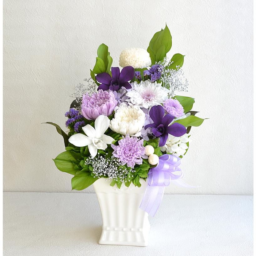 仏花 プリザーブドフラワー お供え 花 大きめ クリアケース入