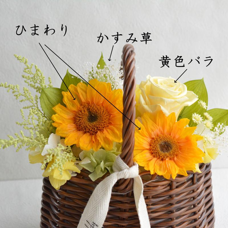 プリザーブドフラワー 誕生日 花 6月 ひまわり 向日葵 結婚祝い お祝い