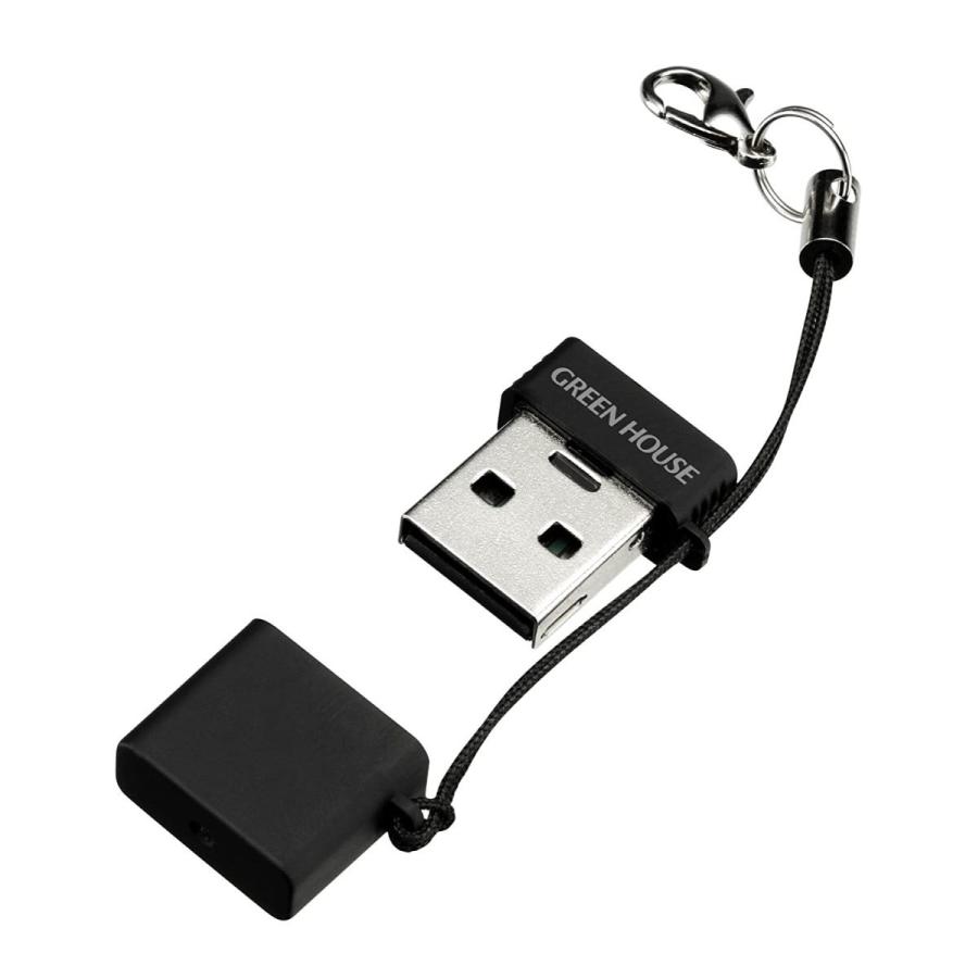 グリーンハウス USB2.0カードリーダ ライタ microSD 良好品 GH-CRMR-MMK ブラック 2021人気の