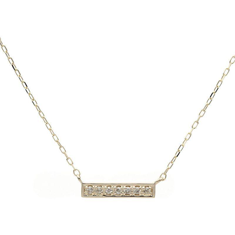 正規品 L&Co. (エルアンドコー) ペーパーバッグ&ペーパーボックス付 K10 バー モチーフ ダイヤモンド ペンダント ネックレス 66-76 【UO2674468104】(13492円)