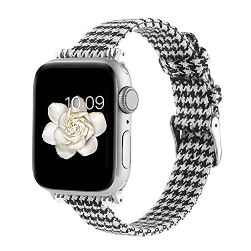 ファッション アップルウォッチバンド Apple Watch バンド キャンバス素材 千鳥格子の模様 キャンバス時計バンド ウォッチベルト Hanamaru Market 通販 Yahoo ショッピング