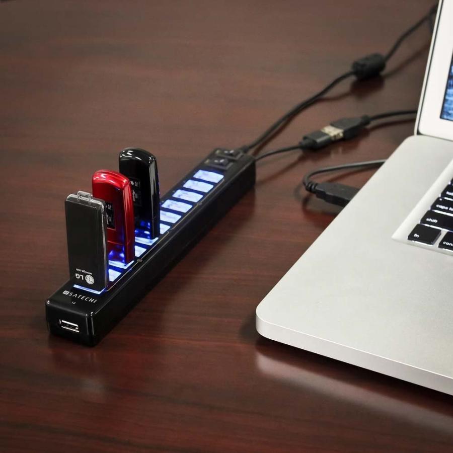 史上一番安い 【メール便不可】 Satechi 12ポート USBハブ 電源アダプター 電源スイッチ付き