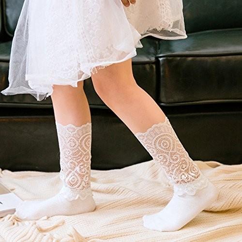 偉大な インソミラ Insomila ベビー キッズ 靴下 ハイソックス クルーソックス 女の子 フォーマル レース付き 2足セット 黒白 S 1 Materialworldblog Com