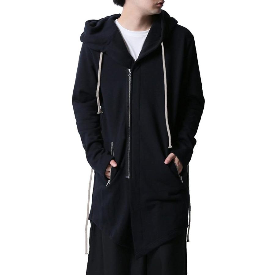 即納 アズスーパーソニック As Super Sonic パーカー フード付きロングzip モッズパーカー モード系 メンズ 黒 F 21年春夏再販 Newmatic Ae