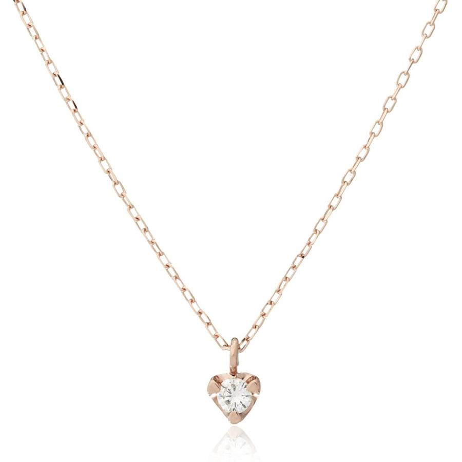 新入荷！ 0.03ctハート枠K10PGダイヤモンドプチネックレス 【2000999353】(10095円)