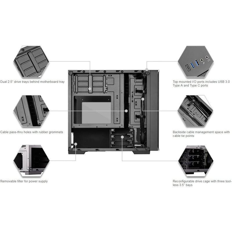 USED SilverStone Lucidシリーズ 強化ガラス製PCケース SST-LD01 26001 ブラック 【Y2400397838】(12110円)