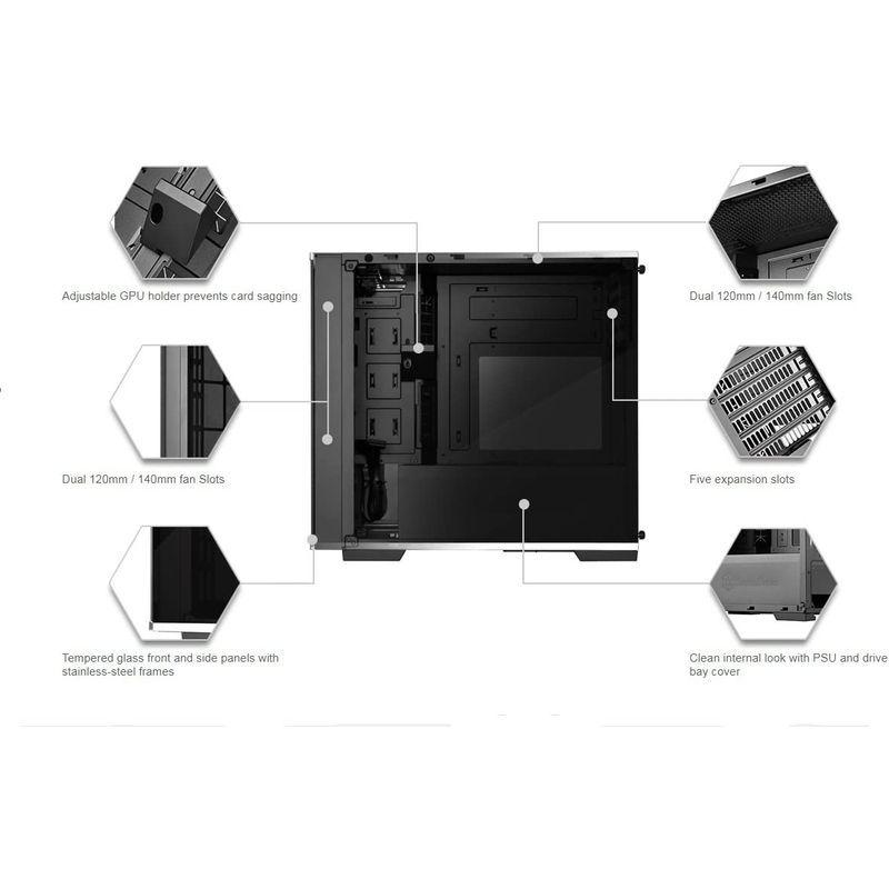 USED SilverStone Lucidシリーズ 強化ガラス製PCケース SST-LD01 26001 ブラック 【Y2400397838】(12110円)