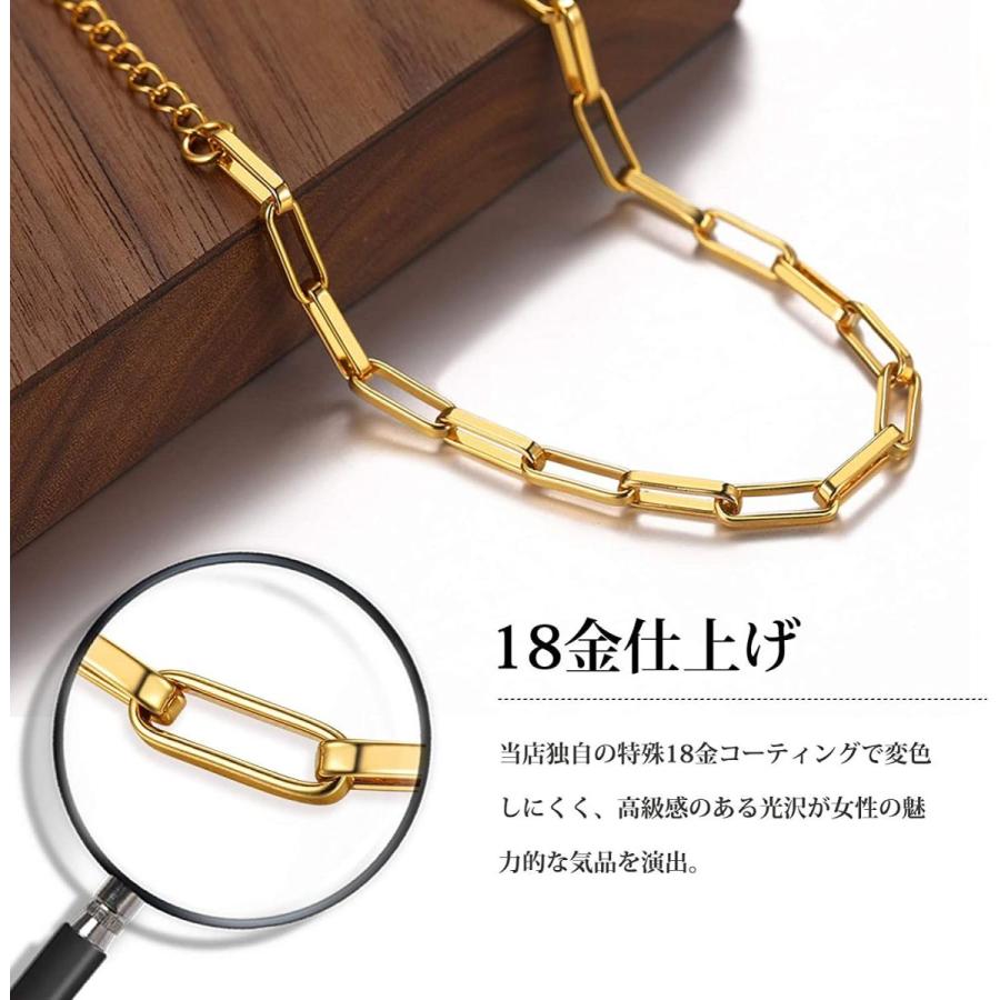 Chainshouse ゴールド チョーカー ネックレス レディース 人気 K18金 長あずきチェーン 35cm 5cm アクセサリー 新しい到着