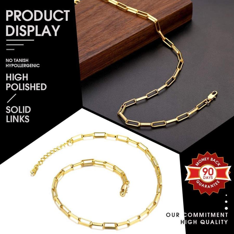 Chainshouse ゴールド チョーカー ネックレス レディース 人気 K18金 長あずきチェーン 35cm 5cm アクセサリー 新しい到着