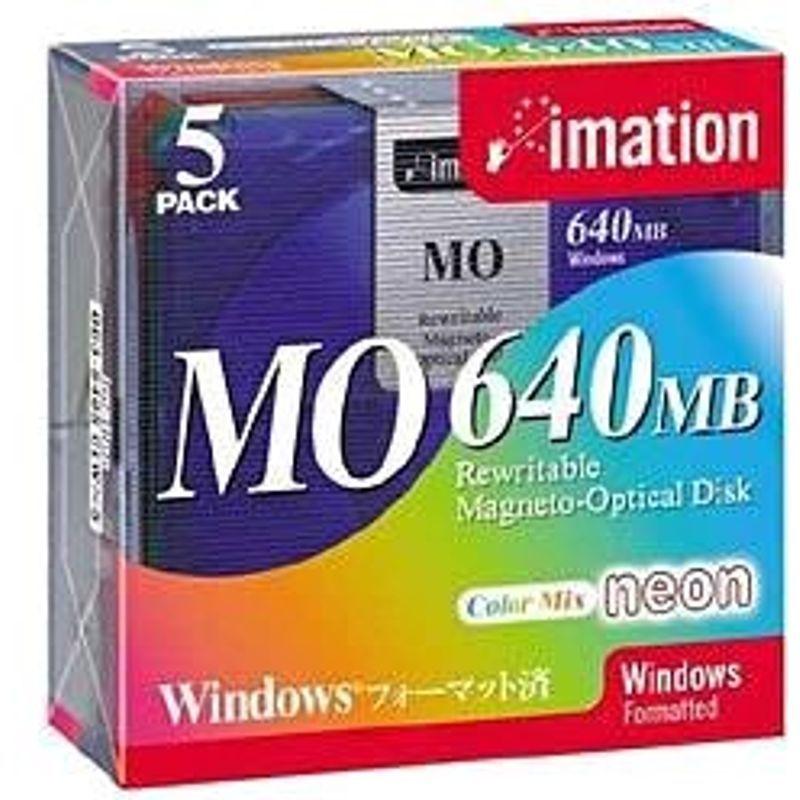 OD3-640SCLWX5 3.5型MO 640MB Win DOSフォーマット5枚入(5色ミックス)