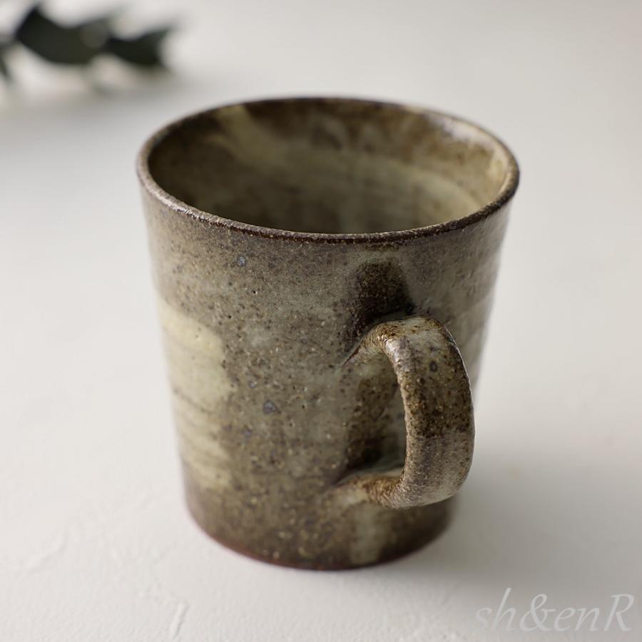 信楽焼 マグカップ 灰刷毛目 コーヒーカップ マグ 茶色 おしゃれ 北欧