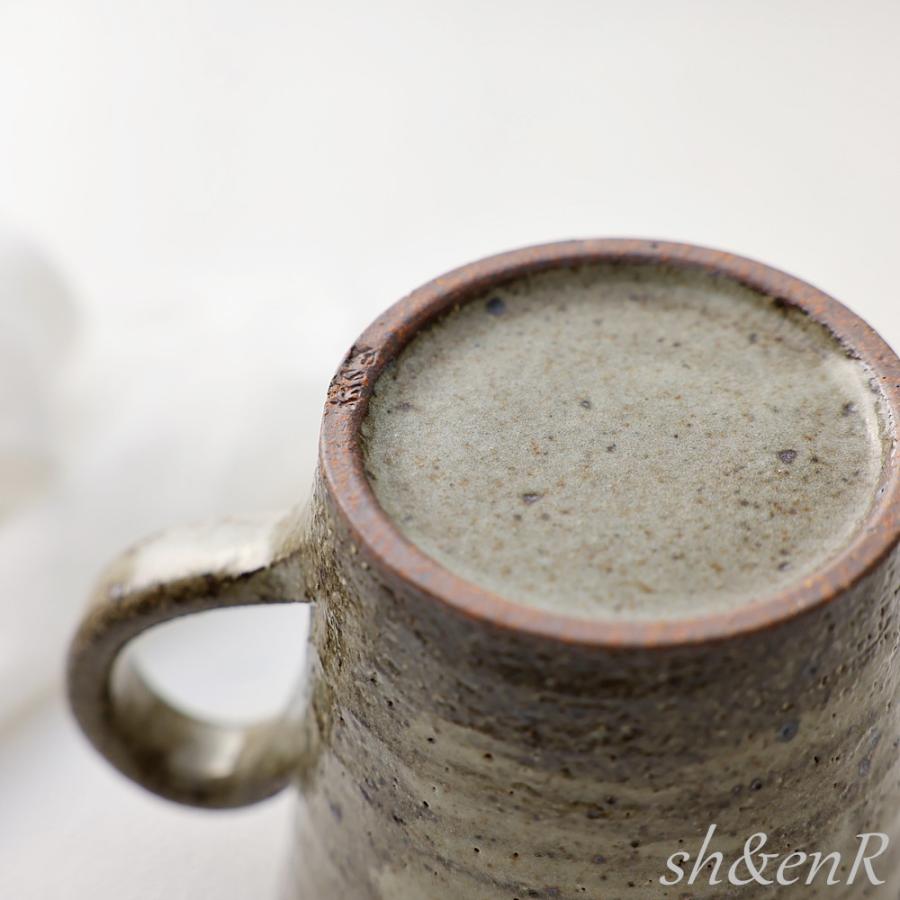 信楽焼 マグカップ 灰刷毛目 コーヒーカップ マグ 茶色 おしゃれ 北欧
