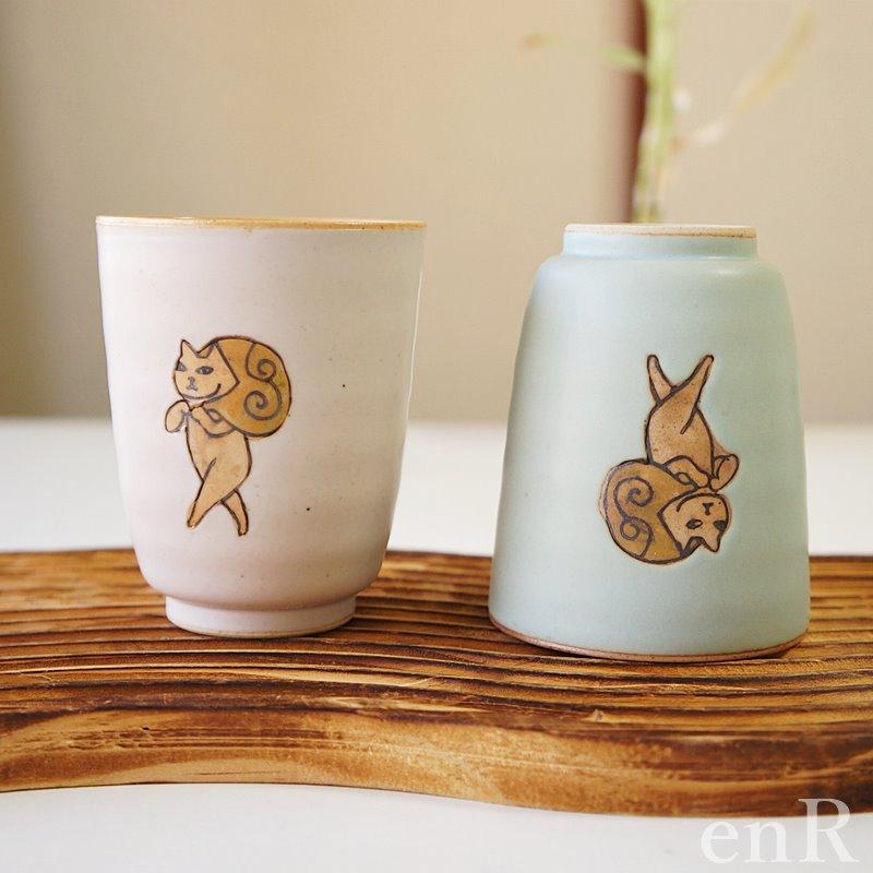 有田焼 ゆのみ ペアセット どろぼう猫 BP コップ 湯呑 湯のみ