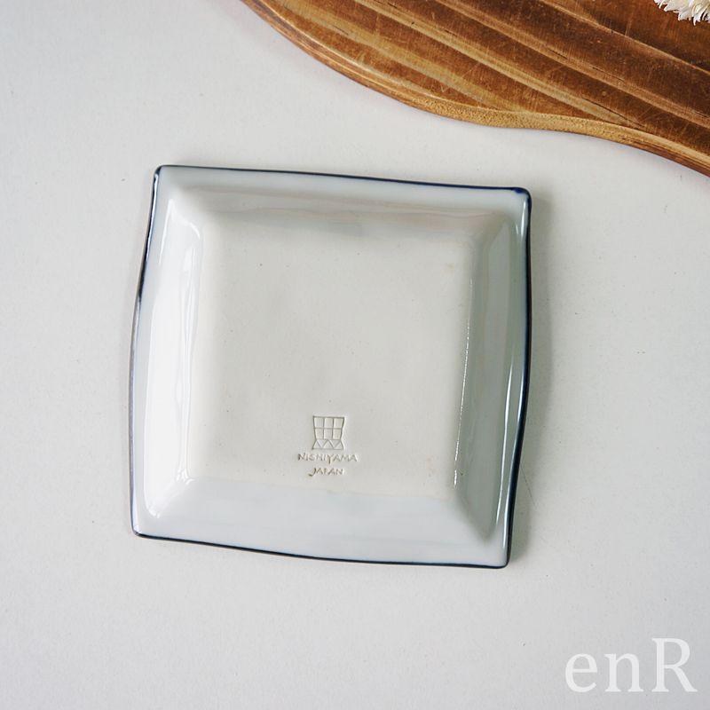 波佐見焼 皿 プレート 10cm 単品 リーフ 西山窯 小皿 角皿 おしゃれ