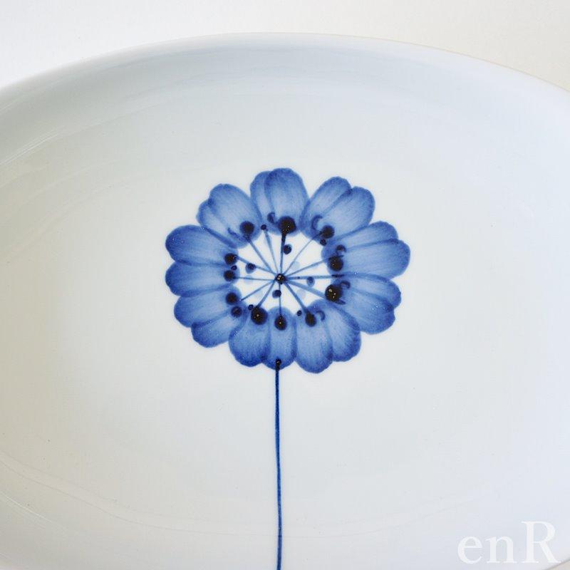 波佐見焼 皿 カレー皿 パスタ皿 一輪花 和山窯 楕円皿 軽い おしゃれ