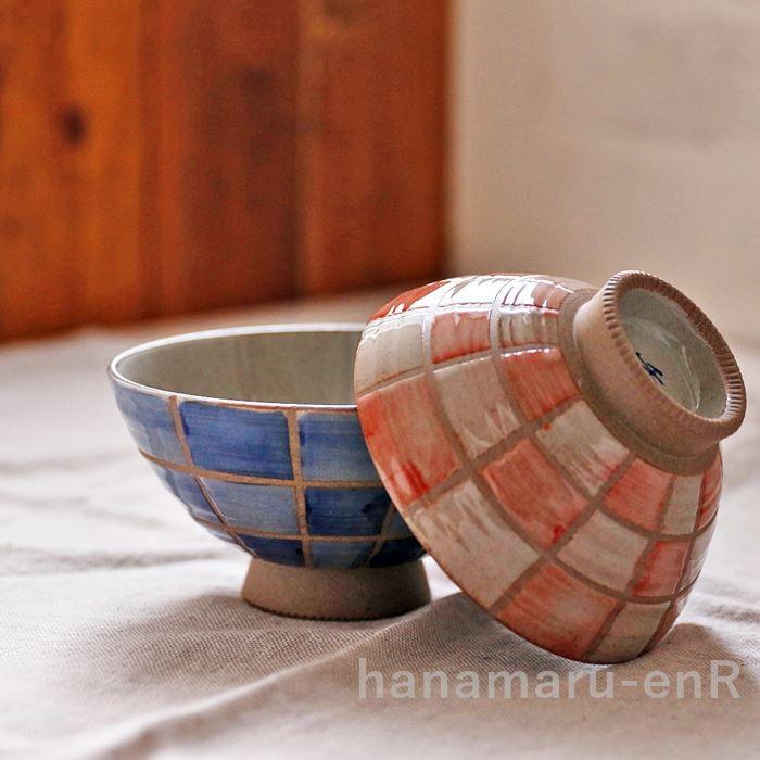 波佐見焼 有田焼 お茶碗 ペアセット はじき市松 大小 夫婦茶碗 茶碗
