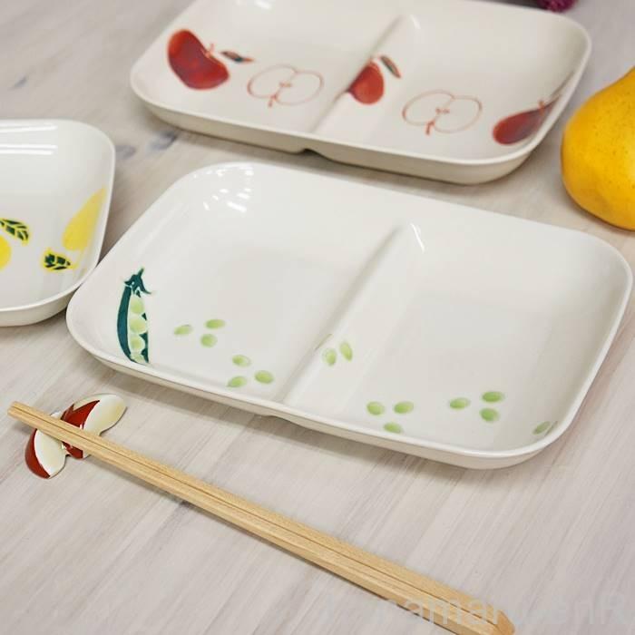波佐見焼 皿 鉢 仕切皿 角仕切り皿 フレッシュアート おしゃれ