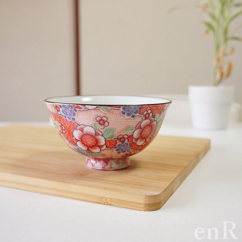 有田焼 茶椀 単品 友禅 紅染 お茶椀 軽い おしゃれ ギフト 大人可愛い