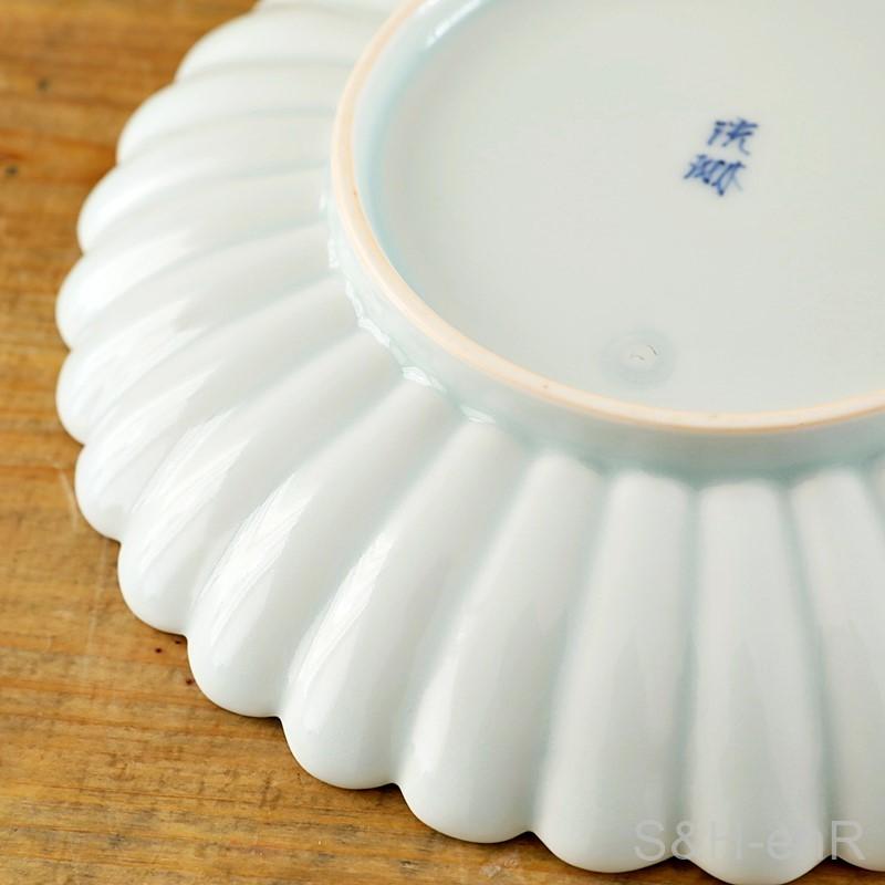 波佐見焼 皿 7寸皿 大皿 21cm 青白 菊彫り 菊皿 洸琳窯 食器 波佐見焼 皿 7寸皿 大皿 21cm 青白 菊彫り 菊皿 洸琳窯 食器