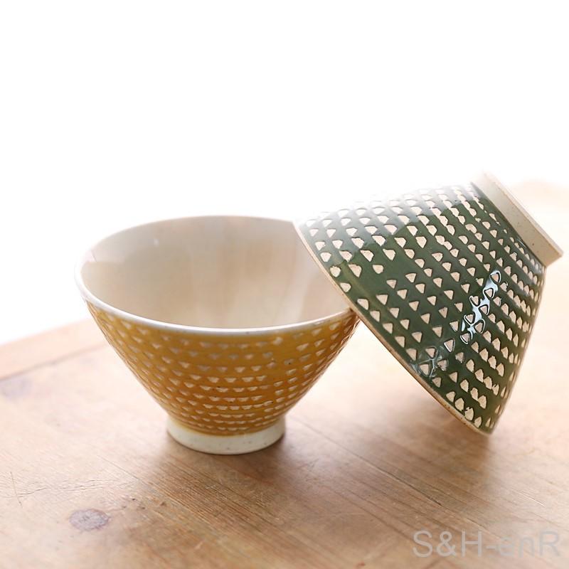 波佐見焼 茶碗 ペアセット 勲山窯 色釉カンナ 夫婦茶碗 お茶碗 ご飯