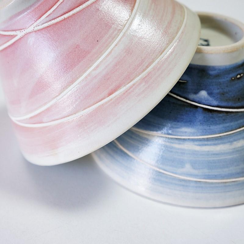 波佐見焼 茶碗 ペアセット 勲山窯 デニム 夫婦茶碗 お茶碗 ご飯茶碗