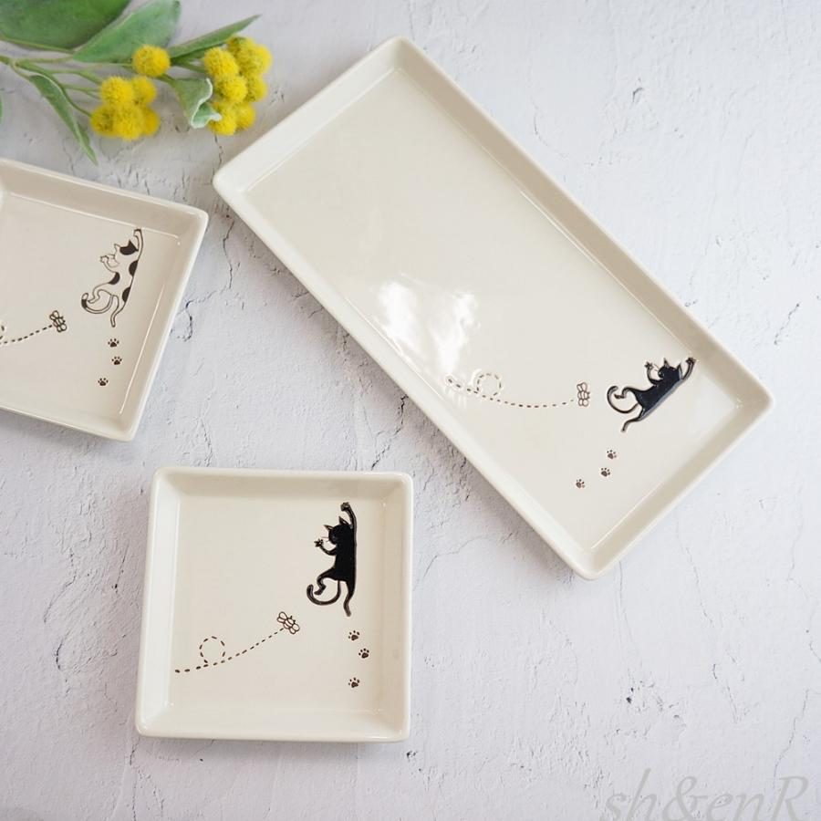 ぶらさがり猫 長角皿 長皿 波佐見焼 ねこ ネコ 和食器 陶器 おしゃれ