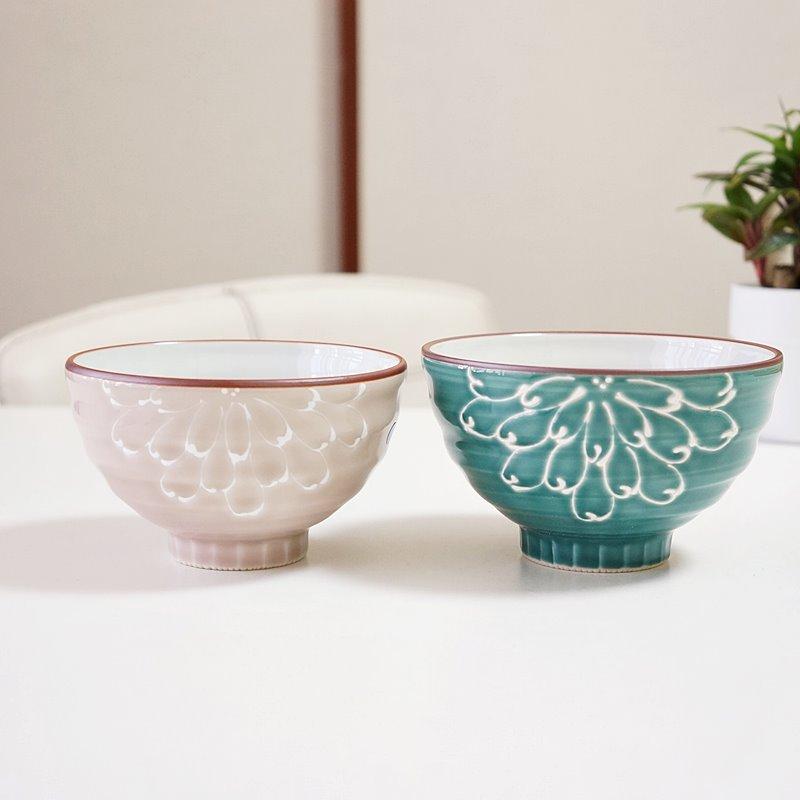 波佐見焼 茶碗 ペアセット 一珍菊 pg 夫婦茶碗 お茶碗 ご飯茶碗
