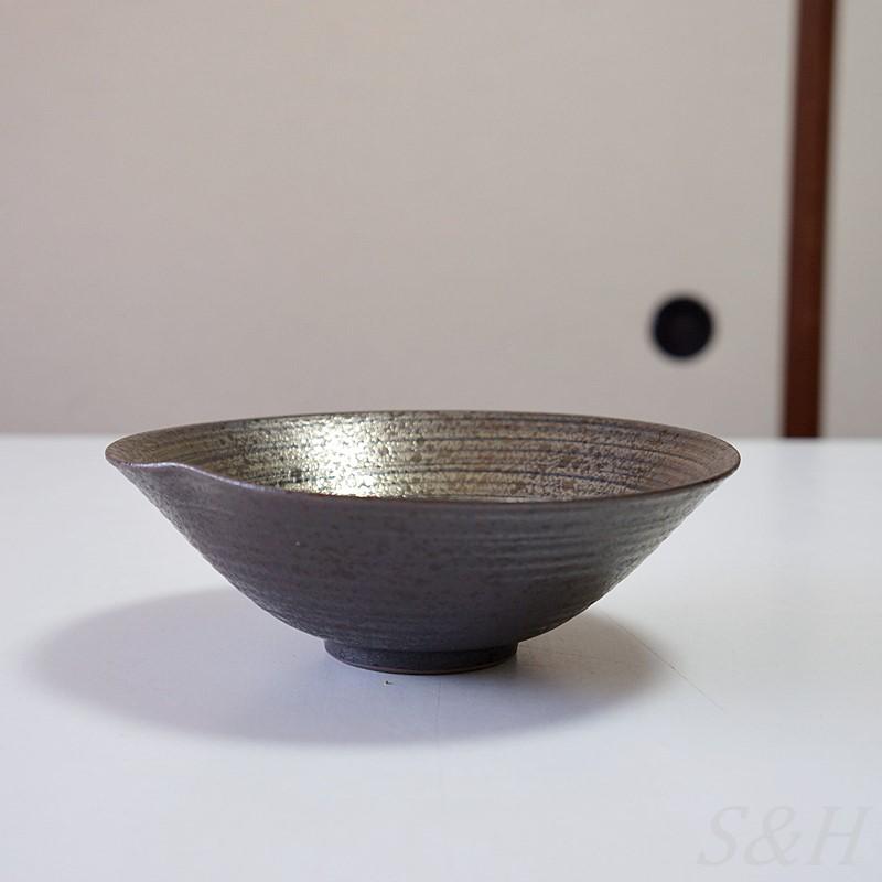 波佐見焼 鉢 預け鉢 黒吹 食器 ボウル 陶器 日本製 手描き シンプル