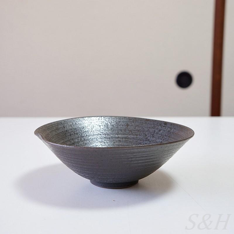波佐見焼 鉢 預け鉢 黒吹 食器 ボウル 陶器 日本製 手描き シンプル