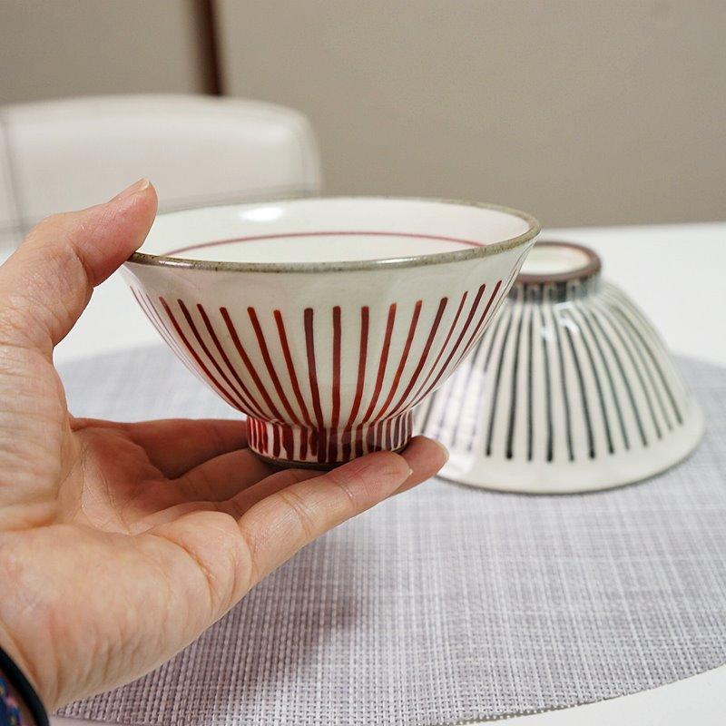 波佐見焼 茶碗 ペアセット 手描き面取十草 夫婦茶碗 お茶碗 ご飯茶碗