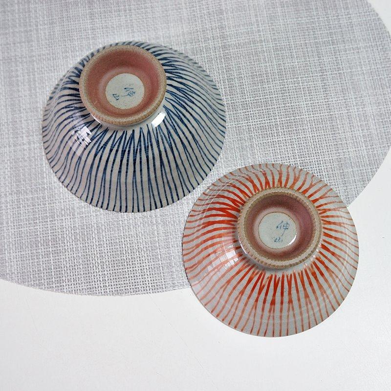 波佐見焼 茶碗 ペアセット 手描き千筋 夫婦茶碗 お茶碗 ご飯茶碗