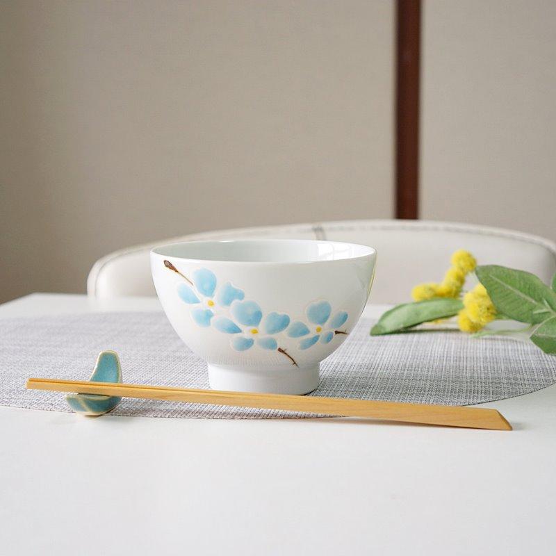 波佐見焼 お茶碗 手描き桜 さくら ブルー おしゃれ かわいい 高級 食器
