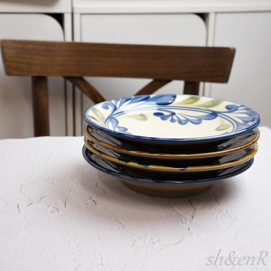 やちむん 7寸皿 大皿 ゴス唐草 陶眞窯 プレート 沖縄 焼物 焼き物 陶器