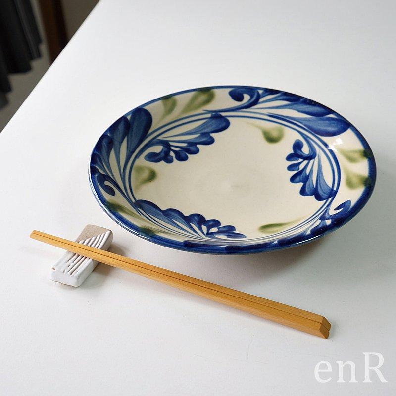 やちむん 7寸皿 大皿 線引唐草 陶眞窯 プレート 沖縄 焼物 焼き物 陶器