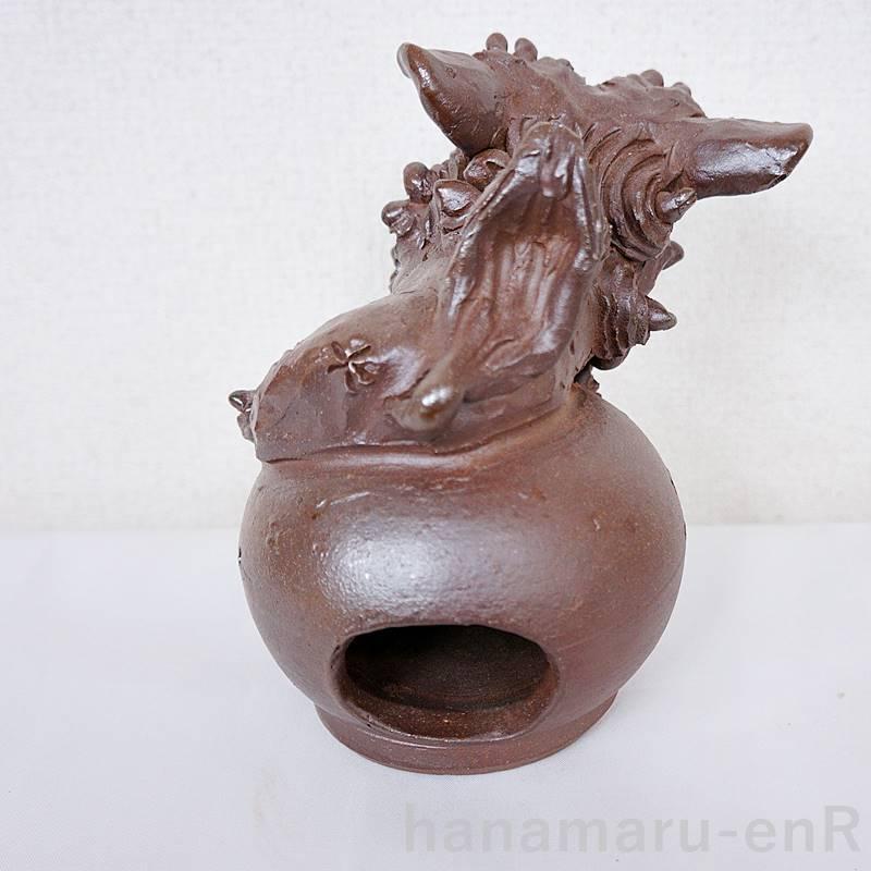 【希少】香炉シーサー やちむん　壺屋焼 希少】香炉シーサー やちむん 壺屋焼 正面20cmシーサー | 壺屋焼