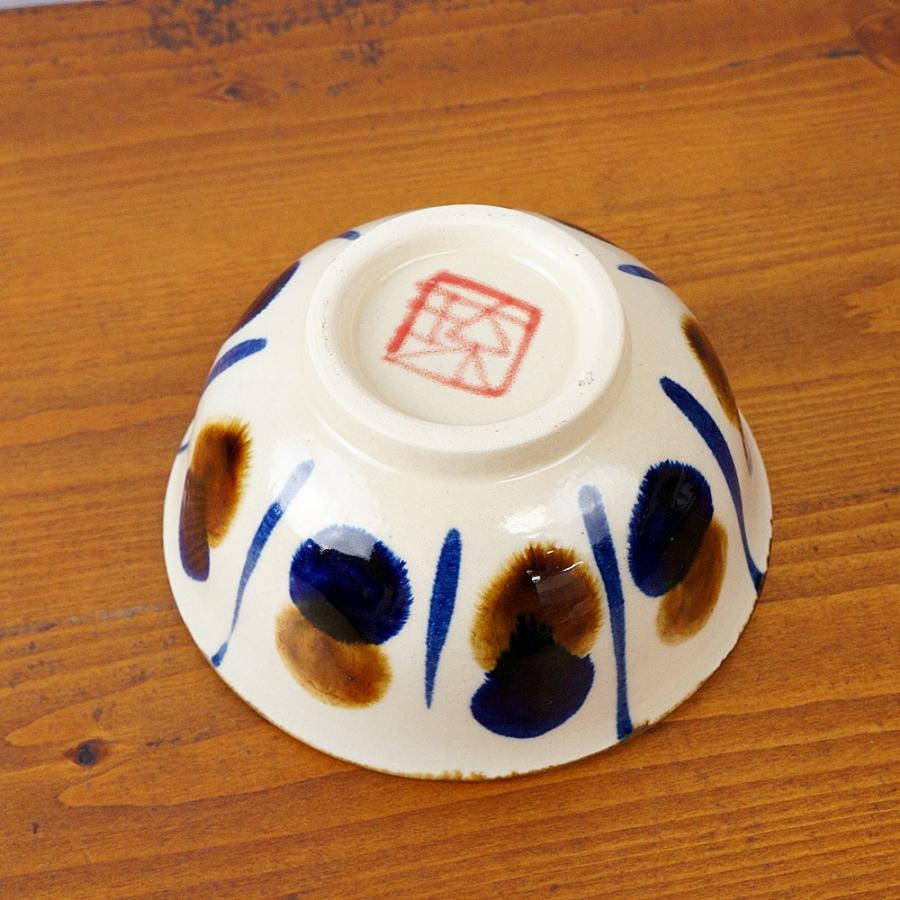 やちむん どんぶり 丼 ソバマカイ マカイ 5.5寸 点打_飴+コバルト