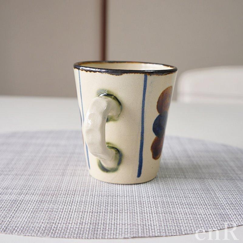 やちむん マグカップ マグ 点打ち 飴コバルト ドット 中城窯 皿 器