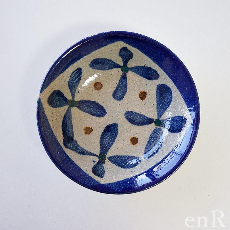 やちむん 皿 5寸皿 取皿 丸皿 深皿 四葉紋唐草 おしゃれ 沖縄陶器 食器