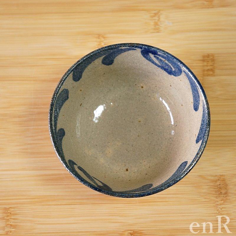 やちむん 茶碗 4寸 マカイ コバルト唐草 沖縄 陶器 皿 器 食器 お茶碗