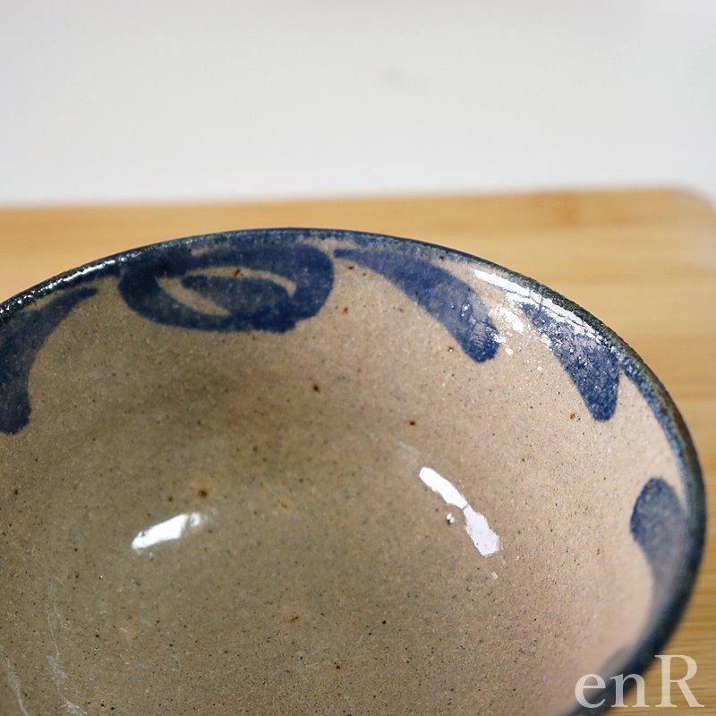 やちむん 茶碗 4寸 マカイ コバルト唐草 沖縄 陶器 皿 器 食器 お茶碗
