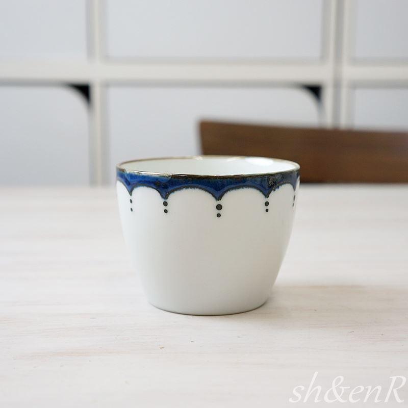 波佐見焼 そば猪口 そばちょこ 手描き 山下陶苑 染紋様 濃点 蕎麦 素麺