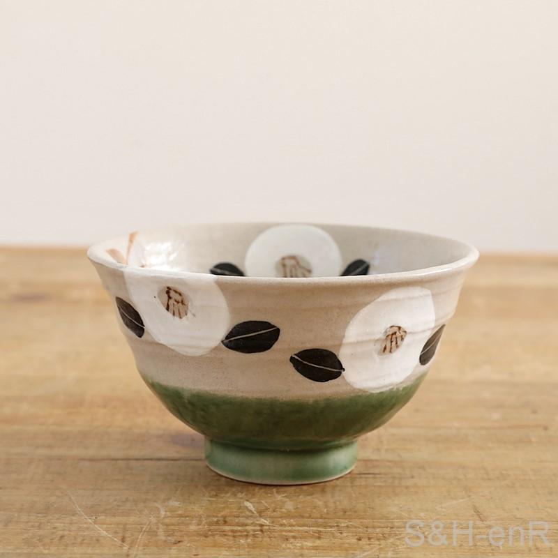 瀬戸焼 茶碗 黒土椿 陶器 お茶碗 かわいい おしゃれ お茶わん 瀬戸焼 茶碗 黒土椿 陶器 お茶碗 かわいい おしゃれ お茶わん