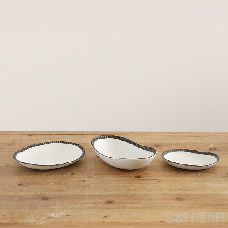 瀬戸焼 長鉢 白樺十草 陶器 カレー皿 パスタ皿 かわいい おしゃれ 赤津